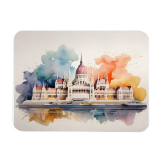 Budapest watercolor art magnet