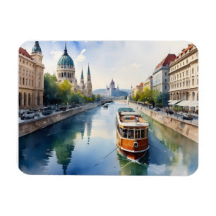 Budapest watercolor art magnet
