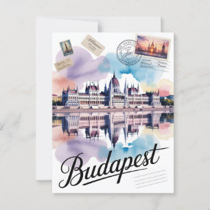 Budapest watercolor postcard