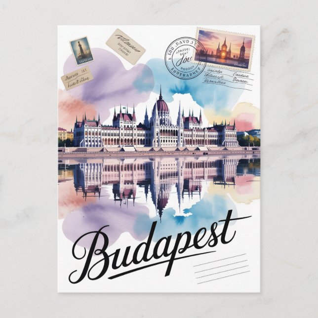Budapest watercolor  postcard (Front)