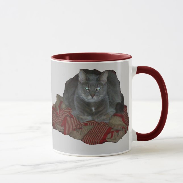 Buddah Grey Grumpy Cat Mug (Right)