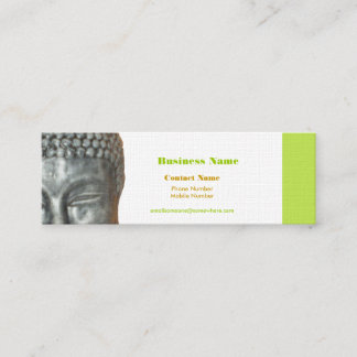 Buddah head, gold, black business card
