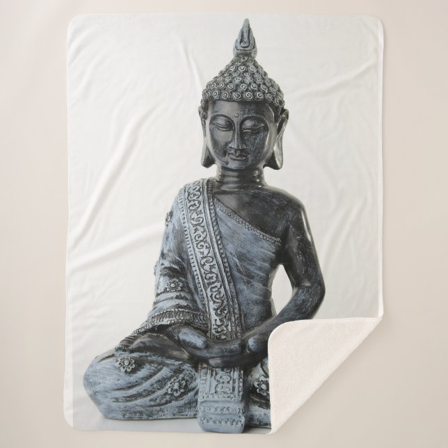 BUDDAH STATUE SHERPA BLANKET (Front)