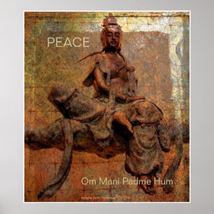 Buddasava of Mercy觀音菩薩 W/Tibetan Mantra Poster