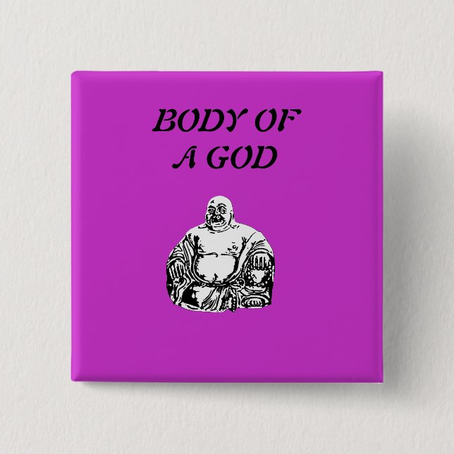 buddha 2 inch square button (Front)