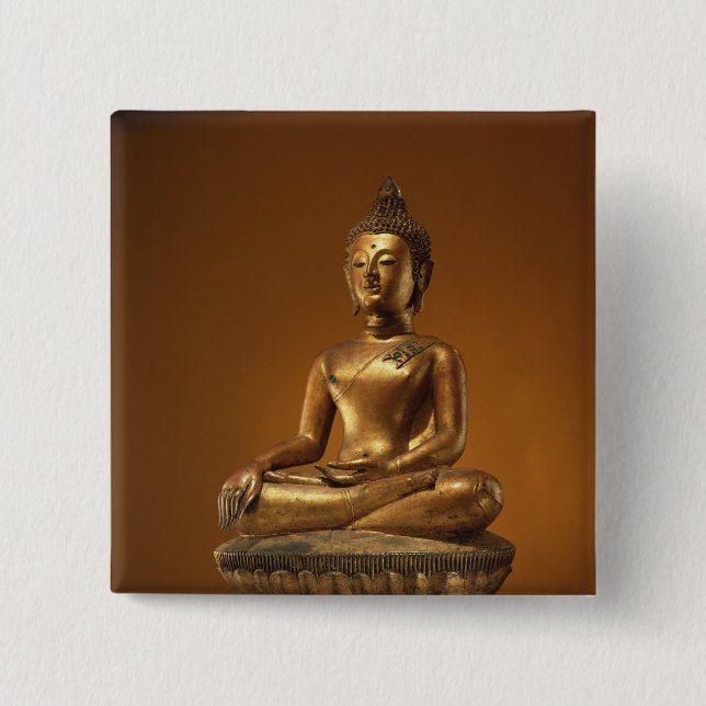 Buddha 2 Inch Square Button (Front)