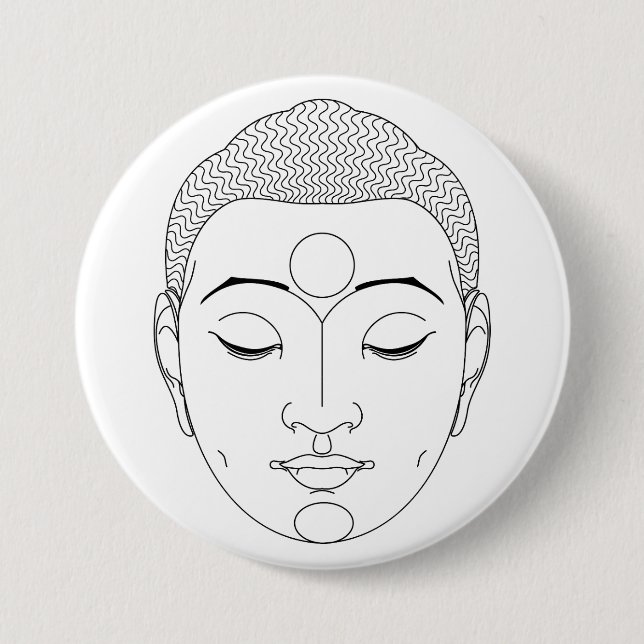 Buddha 3 Inch Round Button (Front)