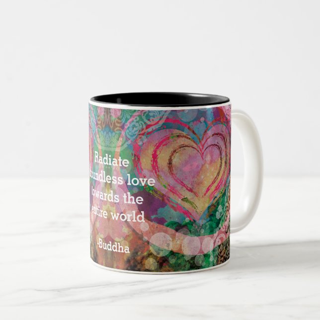 Buddha Abstract Watercolor Customized Quote Two-Tone Coffee Mug (Front Right)