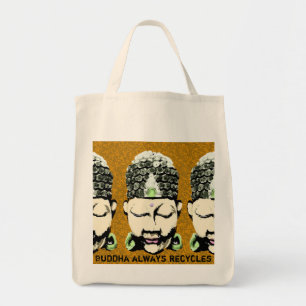 Buddha always recycles tote bag