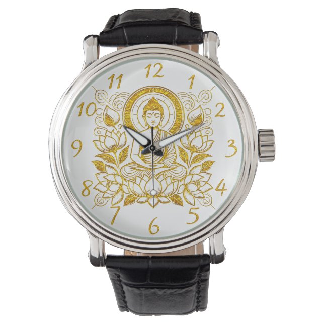 Buddha Amid Lotus Flowers Watch (Front)