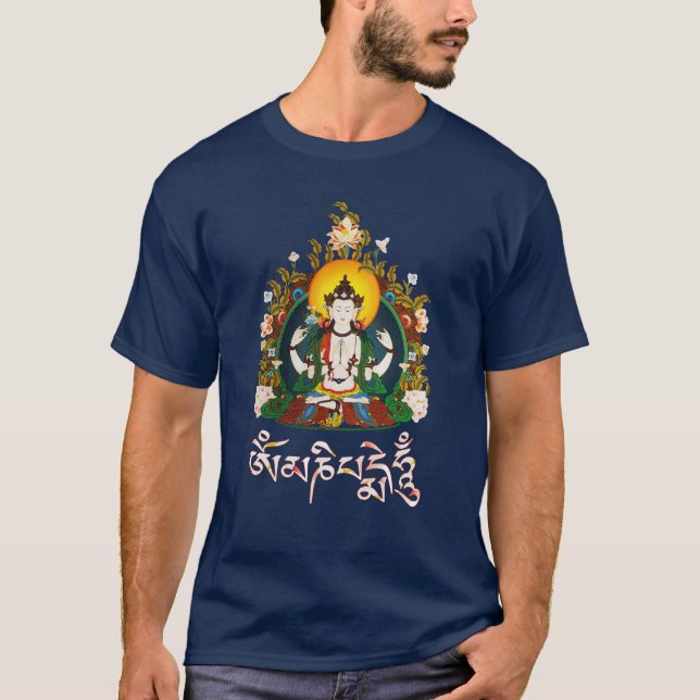 Buddha Amitabha Om Mani Padme Hum Tibetan T-Shirt (Front)