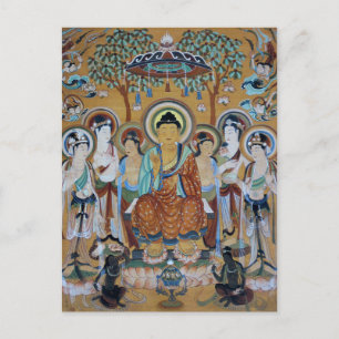 Buddha and Bodhisattvas Dunhuang Mogao Caves Art Postcard