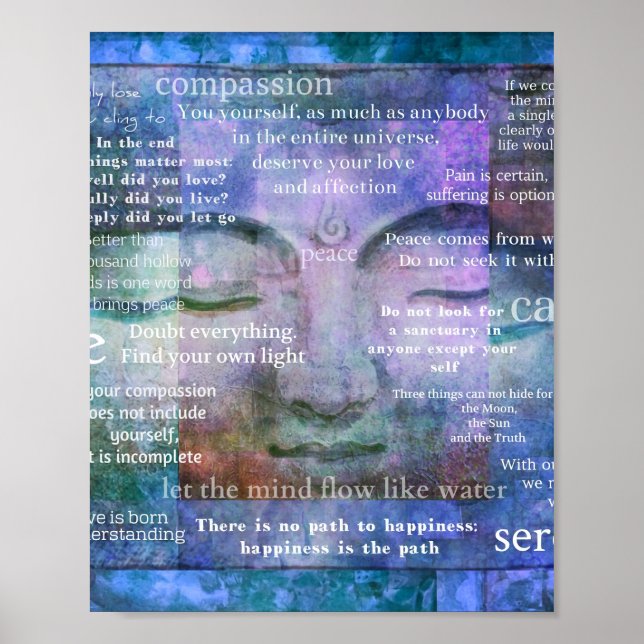 Buddha Awakening spiritual art with quotes  Poster (Front)