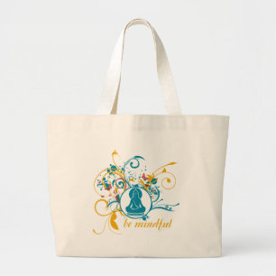 Buddha Be Mindful Large Tote Bag