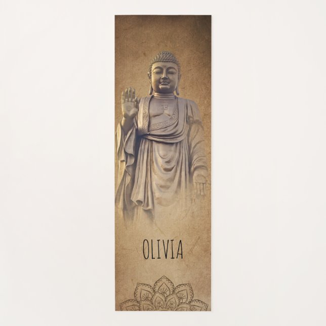 Buddha Brown Personalized Yoga Mat (Front)