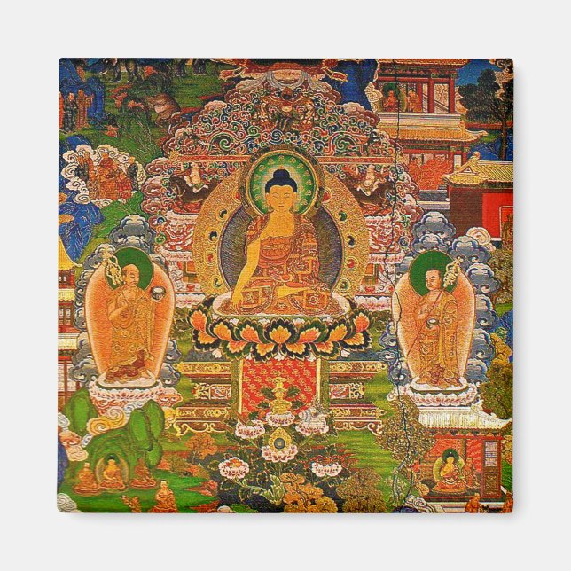 Buddha Buddhist Buddhism Blessing Boho Bohemian Magnet (Front)