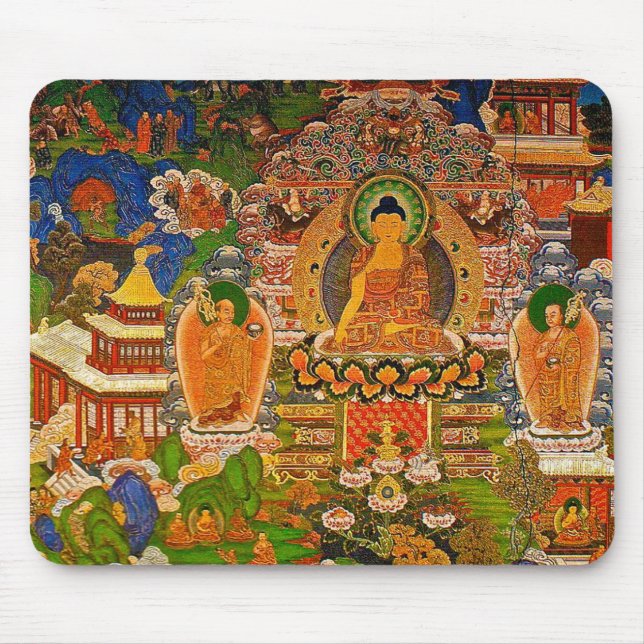 Buddha Buddhist Buddhism Blessing Boho Bohemian Mouse Pad (Front)
