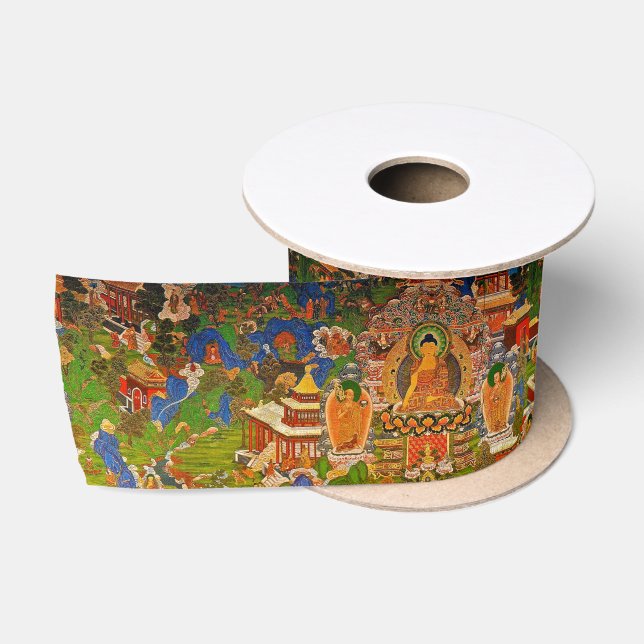 Buddha Buddhist Buddhism Blessing Boho Bohemian Satin Ribbon (Spool)