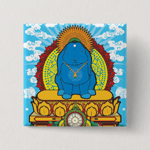 BUDDHA BUN 2 INCH SQUARE BUTTON