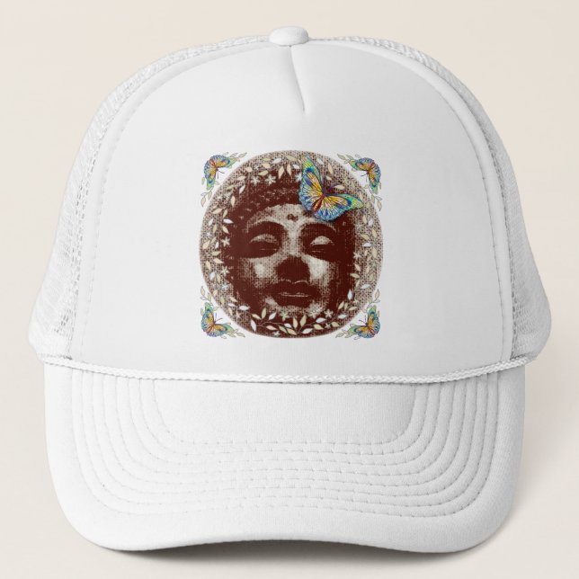 Buddha Butterfly Trucker Hat (Front)