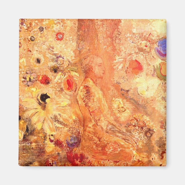 Buddha by Symbolist Painter Odilon Redon Magnet (Front)