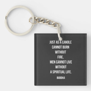 Buddha Candle Spirit Quote Keychain