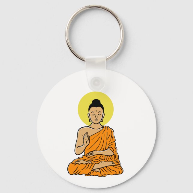 Buddha cartoon Buddhism.net Keychain (Front)