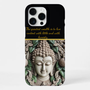 Buddha Carving Adorned With Leaves. Generative AI iPhone 16 Pro Max Case