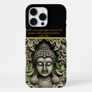 Buddha Carving With Leaves and Orbs iPhone 16 Pro Max Case