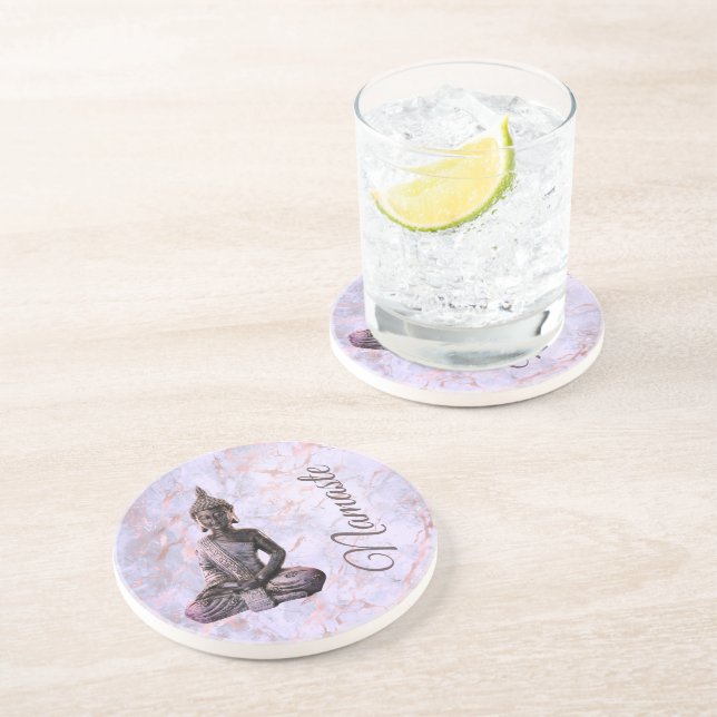 Buddha Classy Pink Lavender Marble    Coaster (Side)