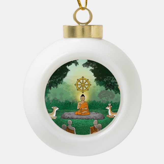 Buddha, Dharma, Sangha Christmas Ornament (Front)