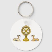 Buddha Dharma Wheel & Deers Keychain