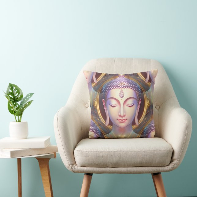 Buddha Energy - Fantas seamless pattern 2 Throw Pillow (Chair)