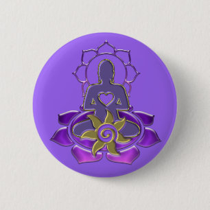 BUDDHA energy   light violet 2 Inch Round Button