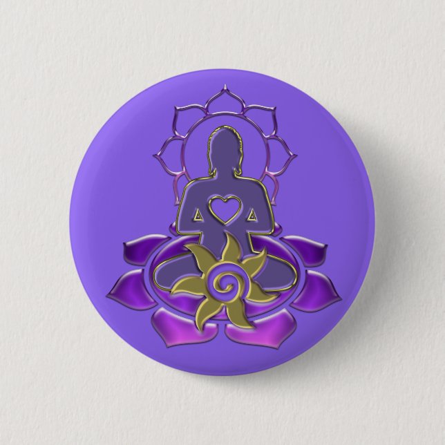 BUDDHA energy | light violet 2 Inch Round Button (Front)