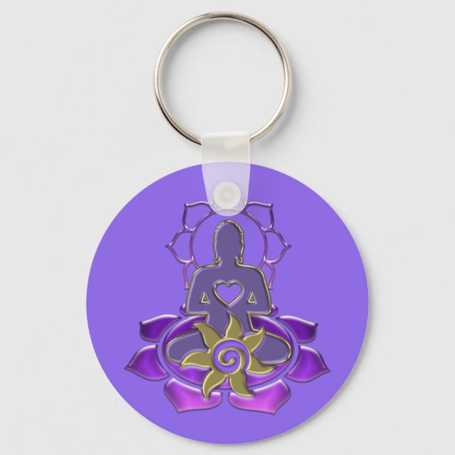 BUDDHA energy | light violet Keychain (Front)