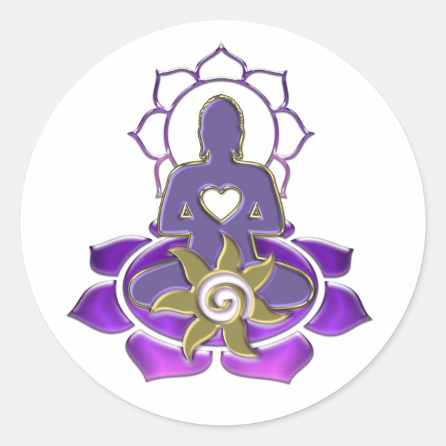 BUDDHA energy | make your own background Classic Round Sticker (Front)