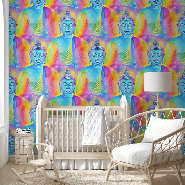 Buddha Energy - Watercolor seamless pattern 1 Wallpaper (Kids)