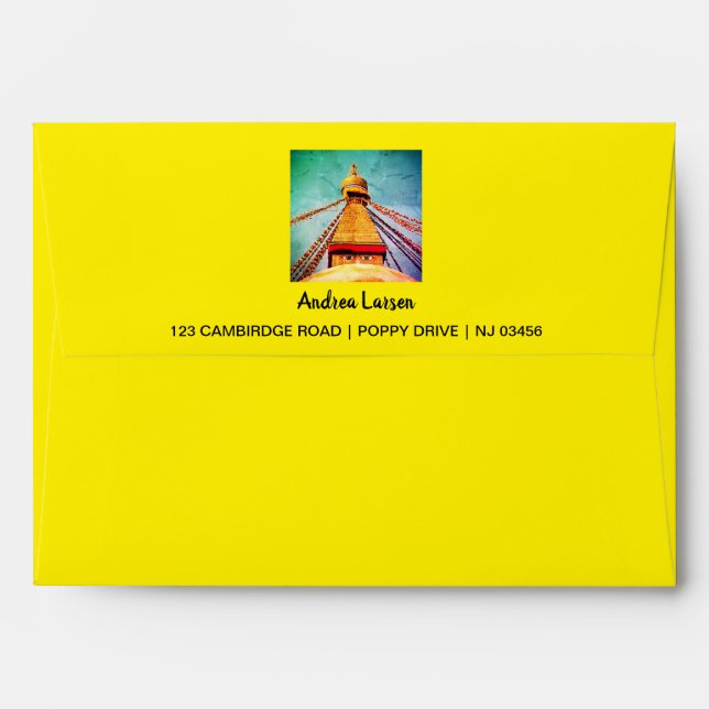 Buddha Eyes & Dharma Blessings, Stupa - Boudhanath Envelope (Back (Top Flap))