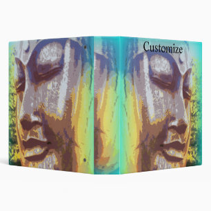 buddha face green binder