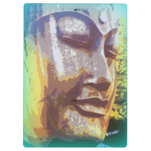 buddha face green clipboard