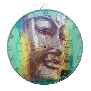 Buddha face green dartboard