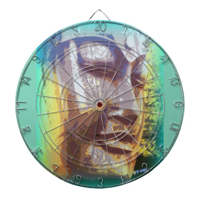 Buddha face green dartboard (Front)