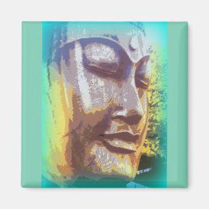 buddha face green magnet
