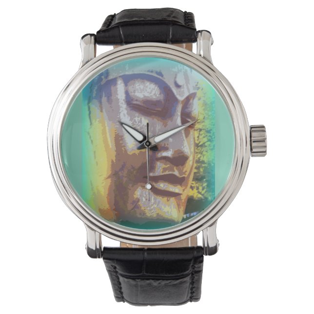 Buddha face green watch (Front)