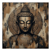 BUDDHA FACE PAINTING #2 POSTER