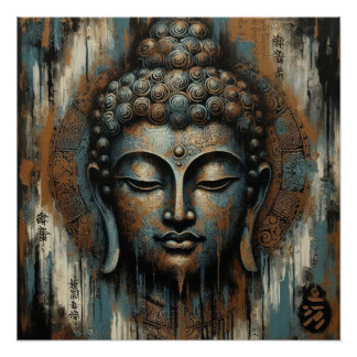 BUDDHA FACE PAINTING #3 POSTER