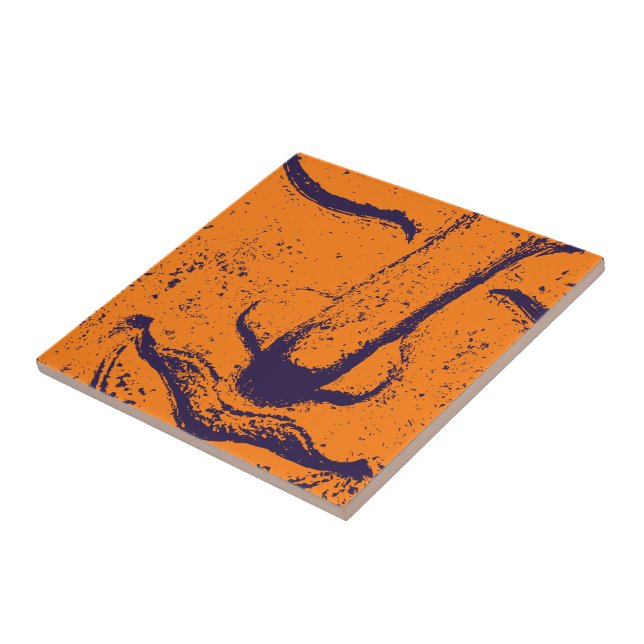 Buddha Face Zen Harmony Buddhahood Orange Tile (Side)