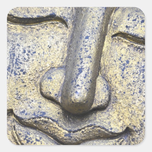 Buddha Face Zen Harmony Buddhahood Square Sticker (Front)