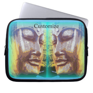 Buddha faces Thunder_Cove Laptop Sleeve